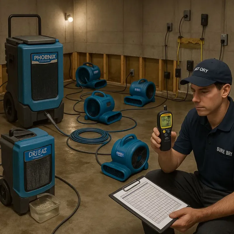 Structural Drying and Dehumidification process in Salem, NC